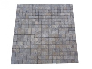 Travertin Silver Mosaïque 4,8x4,8 cm Qualité : 1’er Choix Finition : Antique & Vieilli