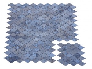 Travertin Silver Arabesque & Motif Mosaïque 30,5x26 cm