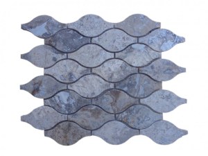 Travertin Silver Arabesque & Motif Mosaïque 30,5x26 cm