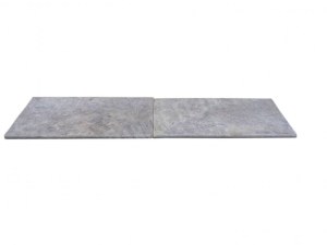 Travertin Silver Margelle de Piscine Bord Arrondi 30,5x61 cm