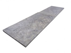 Travertin Silver Margelle de Piscine Bord Arrondi 30,5x61 cm