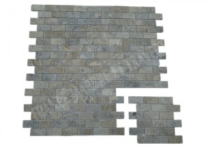 Travertin Silver Mosaïque 4,8x10 cm Qualité : Rustique Finition : Antique & Vieilli