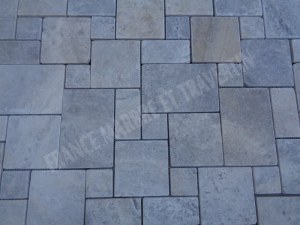 Travertin Silver Mosaïque Modelé Big Opus Romain