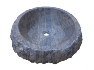 Travertin Silver Vasque Ovale Roche 45x55 cm Hauteur : 15 cm Qualité : 1'er Choix Finit...