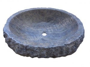 Travertin Silver Vasque Ovale Roche 45x55 cm