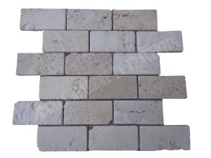 Travertin Ivoire Mosaïque 4,8x10 cm