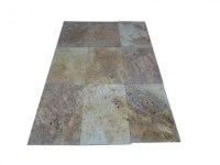 Carrelage travertin jaune 40x60x1.2 cm rustique