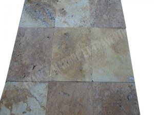 Carrelage travertin jaune 40x60x1.2 cm rustique