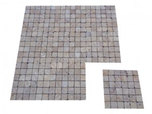 Travertin Jaune Or Mosaïque 4,8x4,8cm Rustique