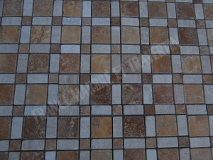 Travertin Jaune - Beige Mosaïque Modèle Carré