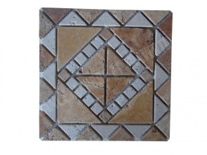 Travertin Jaune & Beige Rosace 30,5x30,5 cm