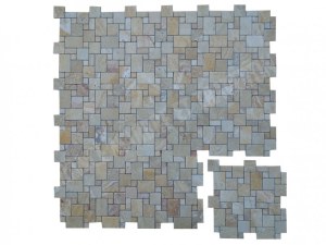 Travertin Jaune Mosaïque Modéle Opus Romain