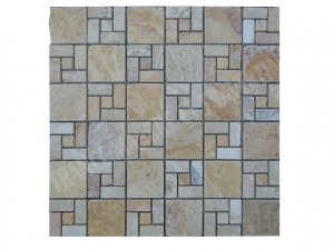 Travertin Jaune Mosaïque Modelé Nice
