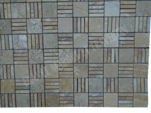 Travertin Jaune Mosaïque Modelé Paris