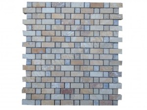 Travertin Jaune - Silver Mosaïque Modèle Bordeaux 1