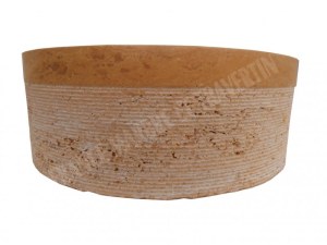 Travertin Jaune Vasque Modèle Cylindre Strié