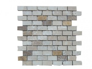 Travertin Multicolore Rebouché Mosaïque 2,3x4,8 cm
