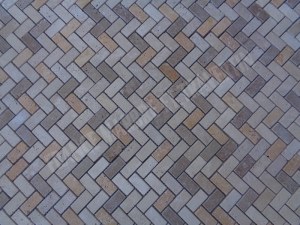 Travertin Multicolore Mosaïque Parquet 2,3x4,8 cm