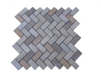 Travertin Multicolore Mosaïque Parquet 2,3x4,8 cm