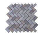 Travertin Multicolore Mosaïque Parquet 2,3x4,8 cm