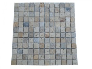 Travertin Multicolore Mosaïque 2,3x2,3 cm