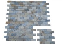 Travertin Multicolore Mosaïque 4,8x10 cm Qualité : 1'er Choix Finition : Antique ...