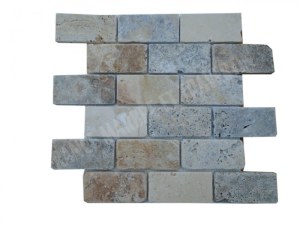 Travertin Multicolore Mosaïque 4,8x10 cm