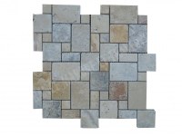 Travertin Multicolre Mosaïque Modèle Opus Romain