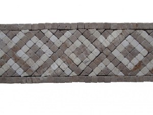 Travertin Multicolore Frise Mosaïque 28x9 cm