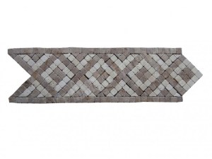 Travertin Multicolore Frise Mosaïque 28x9 cm