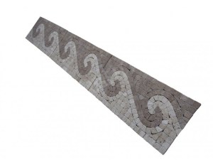 Travertin Beige - Noce Frise Mosaïque 30x15 cm