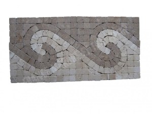 Travertin Beige - Noce Frise Mosaïque 30x15 cm