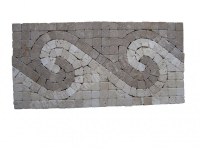 Travertin Beige - Noce Frise Mosaïque 30x15 cm