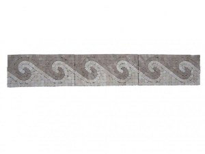 Travertin Beige - Noce Frise Mosaïque 30x15 cm