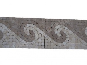 Travertin Beige - Noce Frise Mosaïque 30x15 cm
