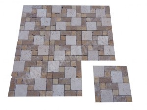 Travertin Multicolore Mosaïque Modèle 3 Format