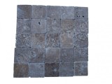 Travertin Noce 10x10 cm Épaisseur : 1 cm Qualité : Rustique Finition : Antique & Vieilli