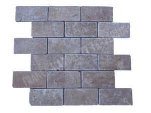 Travertin Noce Mosaique 4,8x10 cm