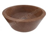 Travertin Noce Marron Vasque Modèle Mi-Conique Hauteur : 15 cm Qualité : 1’er Choix Di...