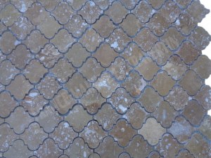 Travertin Noce Arabesque & Motif Mosaïque 31x26 cm