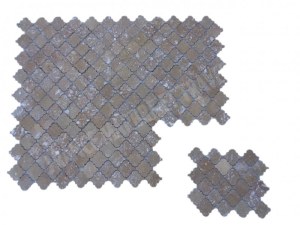 Travertin Noce Arabesque & Motif Mosaïque 31x26 cm