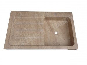 Travertin Noce Marron Évier 1 Bac 100x60 cm