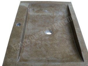 Travertin Noce Evier 70x50 cm Épaisseur : 10 cm Qualité : 1'er Choix Finition : Adouci...