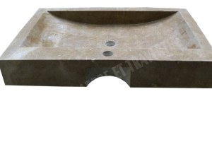 Travertin Noce Evier 70x50 cm Épaisseur : 10 cm Qualité : 1'er Choix Finition : Adouci...