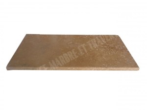 Travertin Noce Margelle de Piscine Bord Arrondi 30,5x61 cm