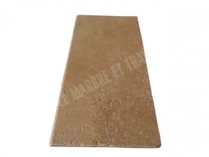 Travertin Noce Margelle de Piscine Bord Arrondi 30,5x61 cm