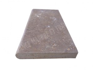 Travertin Noce Margelle de Piscine Bord Arrondi 30,5x61 cm
