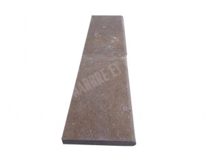 Travertin Noce Margelle de Piscine Bord Arrondi 30,5x61 cm