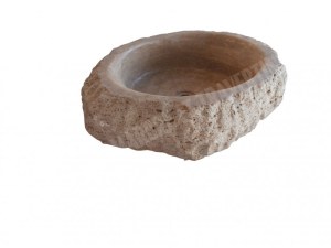 Travertin Noce Vasque Modèle Roche 40x50 cm Hauteur : 15 cm Qualité : 1'er Choix Finiti...