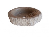 Travertin Noce Vasque Modèle Roche 40x50 cm Hauteur : 15 cm Qualité : 1'er Choix Finiti...
